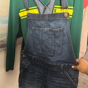 No Boundaries Blue Jean Shorts Overalls